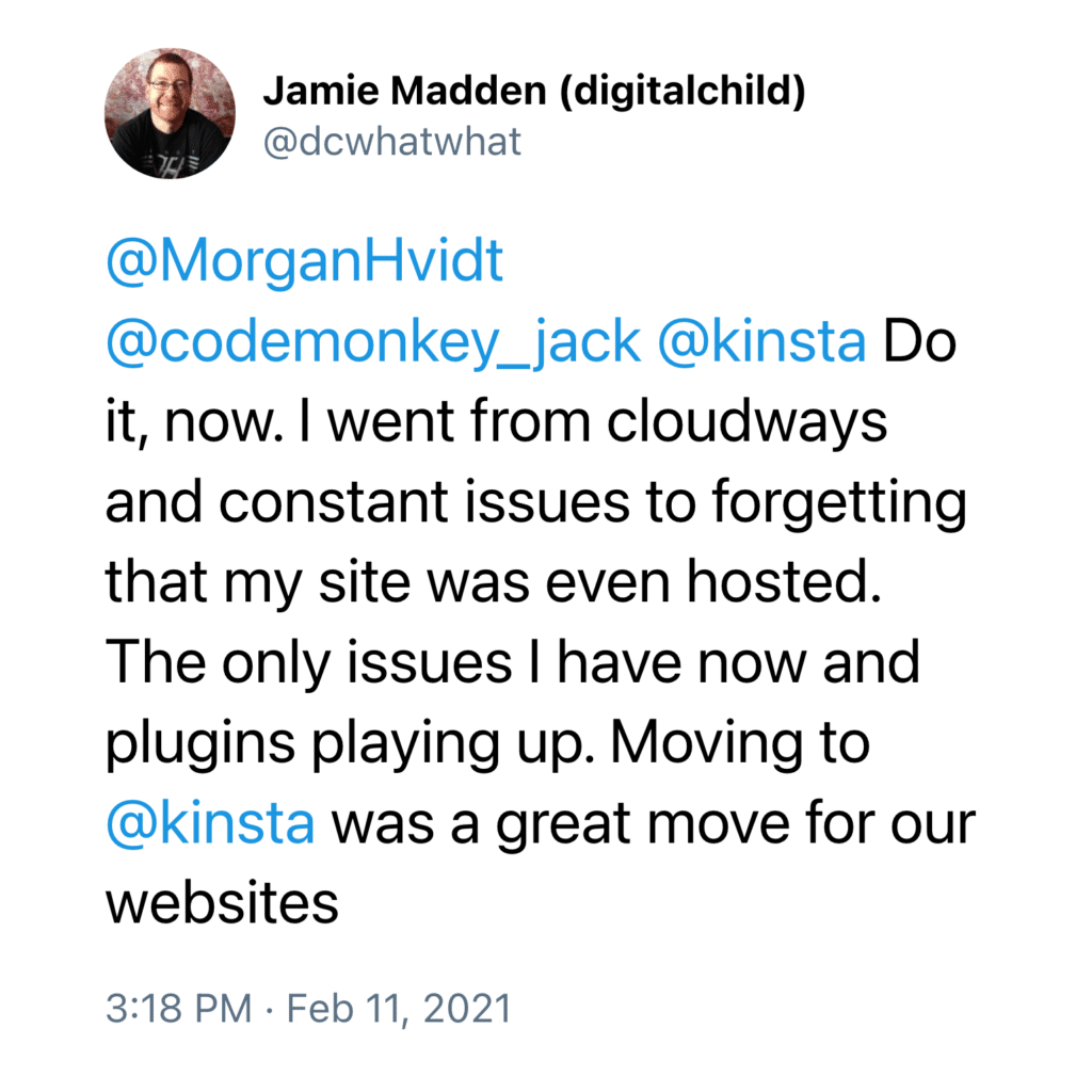 Moving to Kinsta got rid of this customer's 