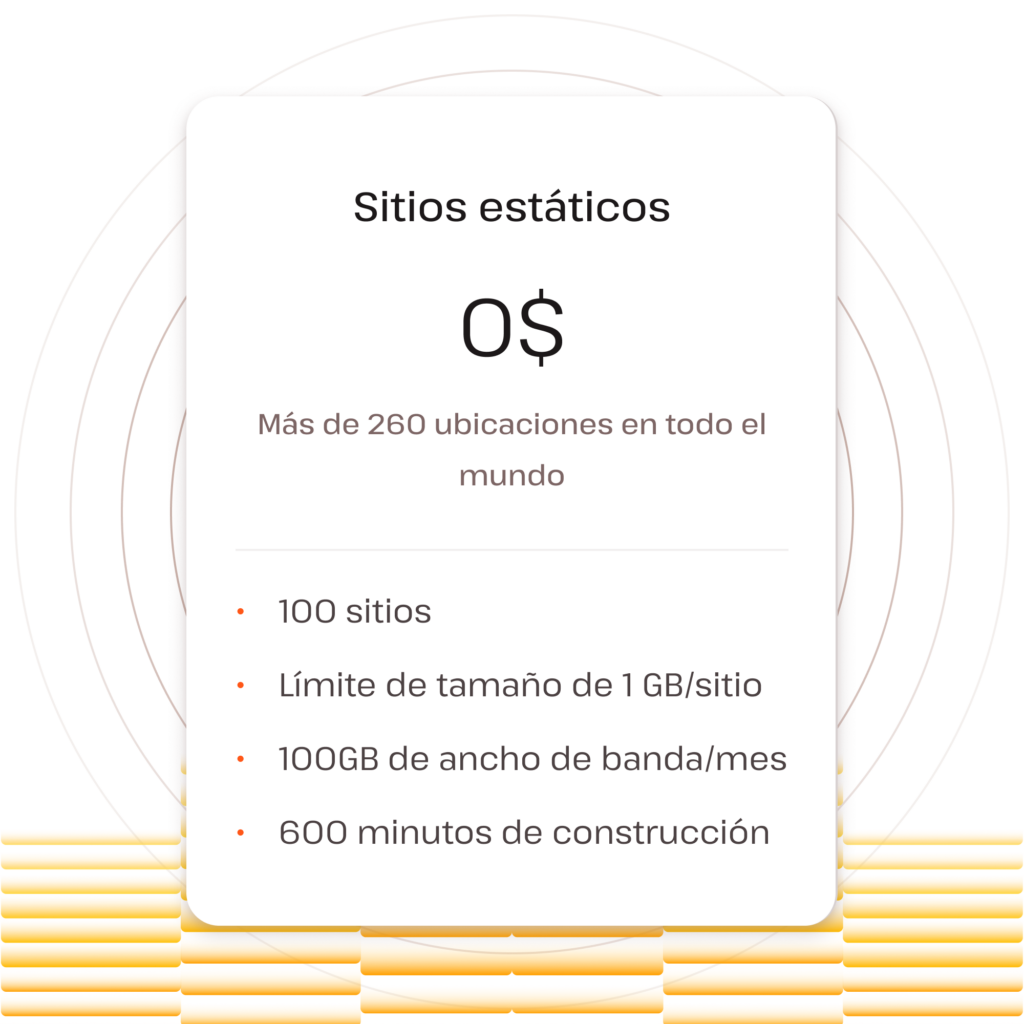 Los sitios estáticos son gratis para siempre *con límites de la política de uso justo